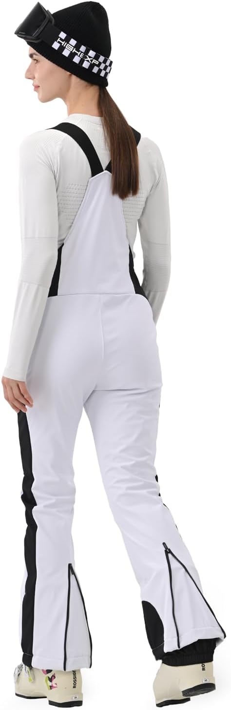Womens Ski Bib Pants Slim Fit Soft Shell Snow Skinny Fitted Snowboard Insulated Waterproof Windproof Warm - Image 3