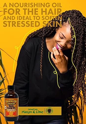 Jamaican Mango & Lime Black Castor Oil Original 118ml - Promotes hair growth. NATURAL OILS. Perfect for hair and skin. Fast-absorbing oil.