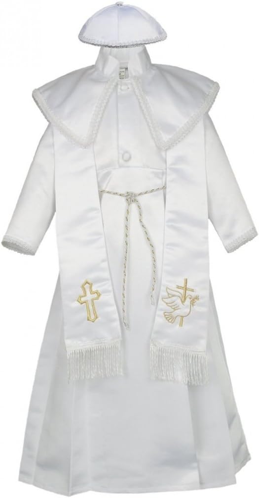 Baby Boy Christening Baptism Gown Gold Outfit Dove Cross Church Hat 0-30M