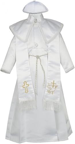 Vestido de bautismo de bautizo para bebé, traje dorado, sombrero de iglesia con cruz de paloma 0-30M