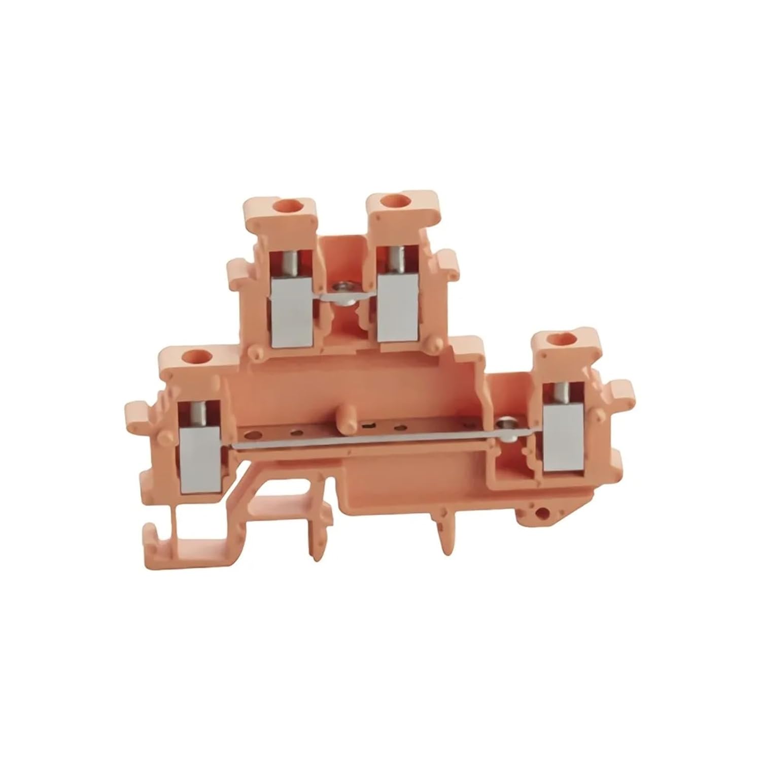 50Pcs MBKKB-2.5 Din Rail Terminal Block Double Layer 24-12AWG 2.5mm Screw Connection Contact Electrical Wire Conductors MBKKB2.5(Orange)