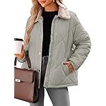Dokotoo Women's Winter Casual Quilted Jackets Long Sleeve Button Down Puffer Jacket Padded Outerwear Coats - Image 2