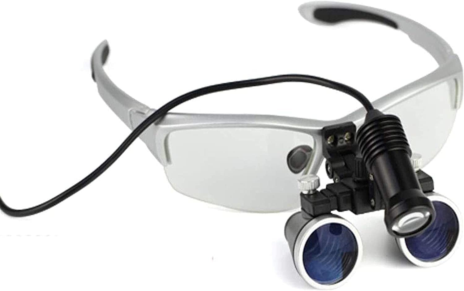 Kopfbandlupe, Digitale Handlupe, 3,5-fache Vergrößerung (420 mm), Fernglaslupe, freihändige Kopfbandlupe mit LED-Scheinwerfern, mit Handgriff,
