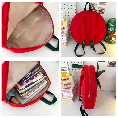 Cute Tomato Backpack with Case for Women Funny Large Capacity Cartoon Fruit Shoulder Anime Bag Daily Travel Carry (Yellow)3