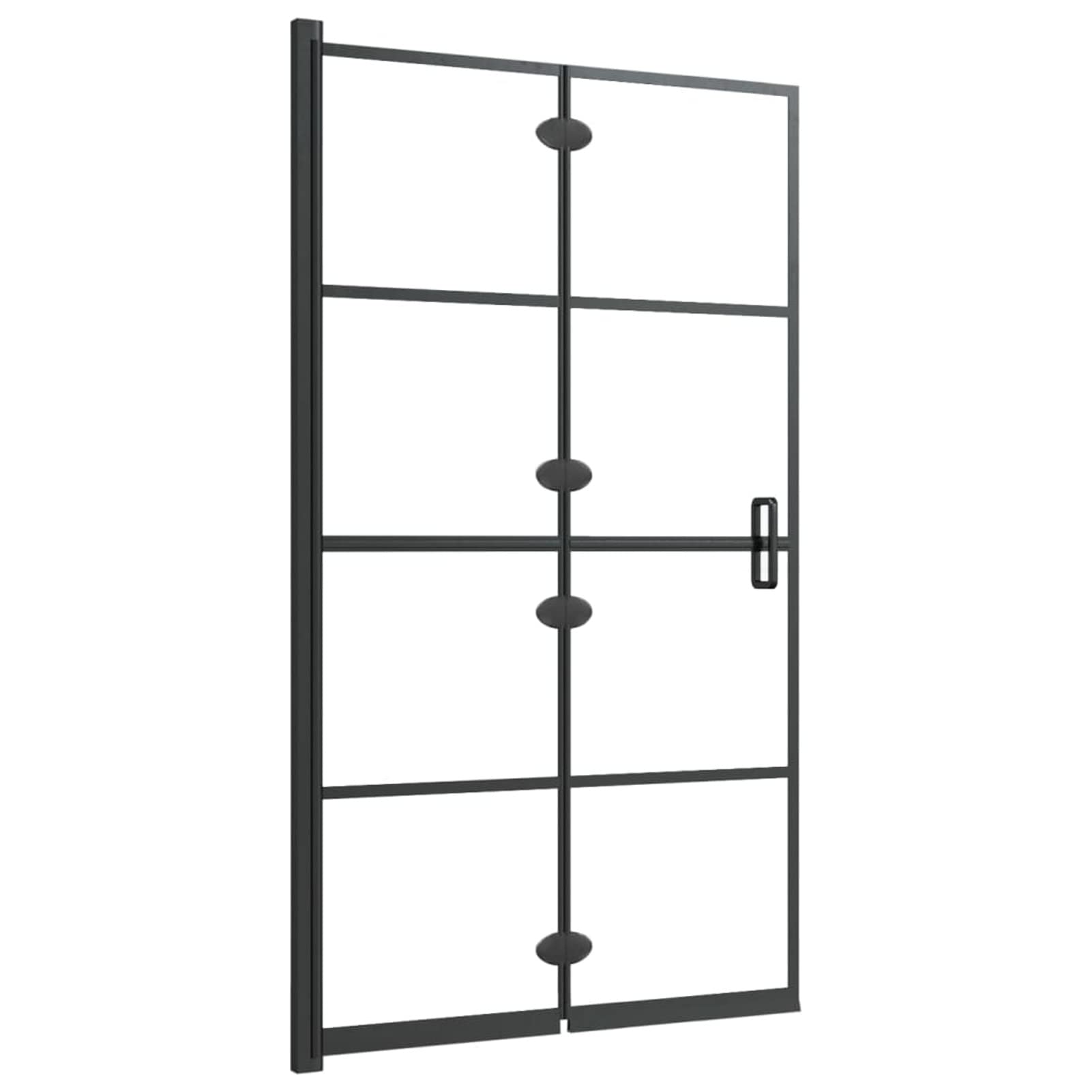 ShGaxin Pannello Doccia Pieghevole in ESG 80x140 cm Nero,Pannello Doccia Pieghevole,Parete Doccia,Parete Doccia Walk-in per Bagno-150743