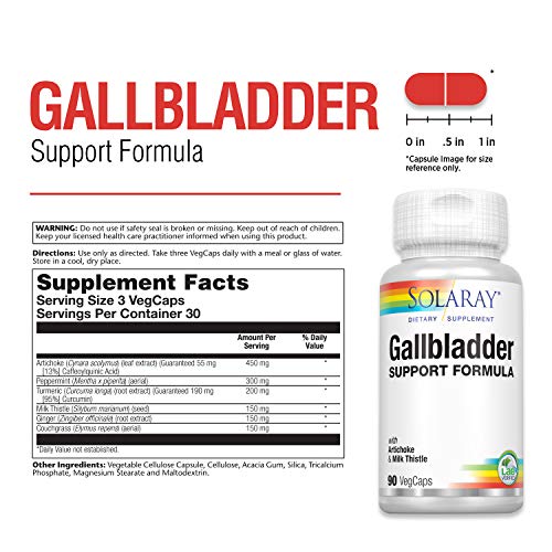 Solaray Gallbladder Support Formula | Healthy Gallbladder & Liver Support | 30 Servings | 90 Vegcaps #TOP1
