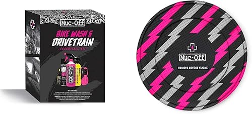 Muc Off Bike Wash & Drivetrain Essentials Kit + Disc Brake Covers - Clean, Protect Your Bicycle