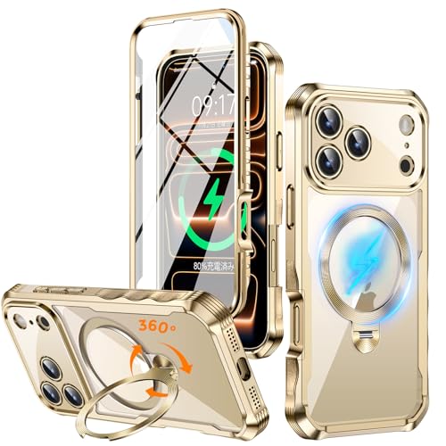 y360°]CD X^hEʊSیEMagSafeΉzNIANGUO iPhone 17 Prop P[X [cEB_]X^hE萫] [{̂̐FE\tgbLop[&SMۏ؁I] Xgbvz[t ČRMILKi