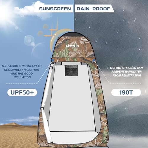 Image of AKOZLIN Portable Pop Up Shower Privacy Shelters Instant Tent Dressing Changing Outdoor Camping Toilet Tent Camouflage