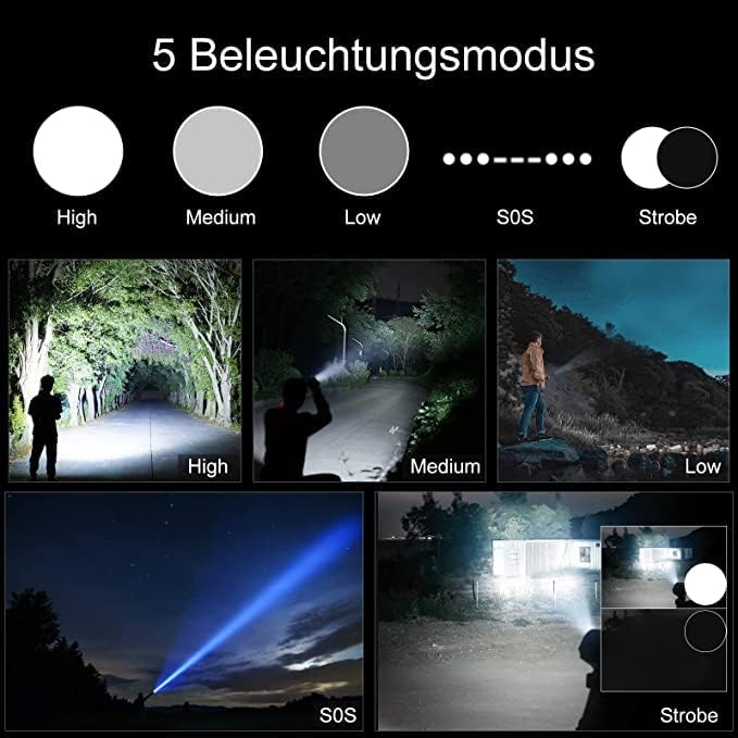 wurkkos FC12 Tactical EDC Flashlight Super Bright Torch 2000Lumens with SFT40 LED, IPX-8 Waterproof Level Emergency LED Light for Camping Hiking Fishing Cycling(Black)