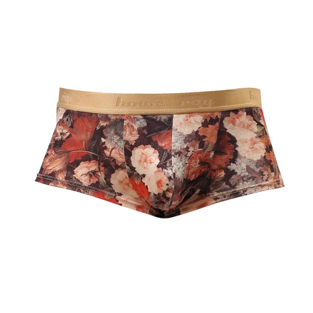 bnf Men's Underwear Retro Flower Print Boxer Briefs Bulge Pouch Shorts M Pink | Clothing Shoes & Accessories | Mens Clothing | Underwear | 1 Piece of Mens Briefs-picture-42