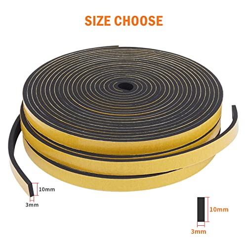 WochiTV Foam Tape Weather Stripping 10mm(W) x 3mm(T) - Image 2
