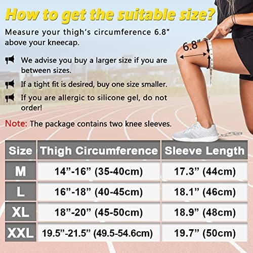 beister 1 Pair Full Leg Compression Sleeves for Women & Men, Extra Long Leg & Calf Braces Knee Sleeve for Basketball, Football, Running, Working Out, Arthritis