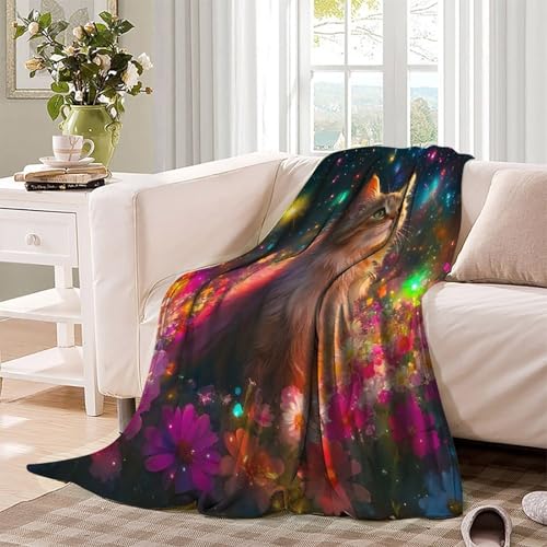 Couverture 3D chat en flanelle toutes saisons jetable et douce - 4