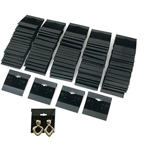 1 X Earring Display Hang Cards Black Flocked 2 X 2 Inch (100 Cards)