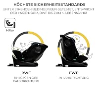 Kinderkraft I-GROW Kindersitz 0-36 kg, I-SIZE 40-150 cm, 360 grad drehbar, Kinderautositz mit Isofix station, FWF und RWF, Verstellbare Kopfstütze/Rückenlehne mit Liegeposition, Graphitschwarz – Ansicht 2