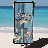 ZPUBLI+ Serviettes De Plage Ou De Douche Personnalisées Avec Nom Ou Phrase. Serviettes Pour Enfants, Cadeau Original Pour Enfant, Pour Bain, Piscine
