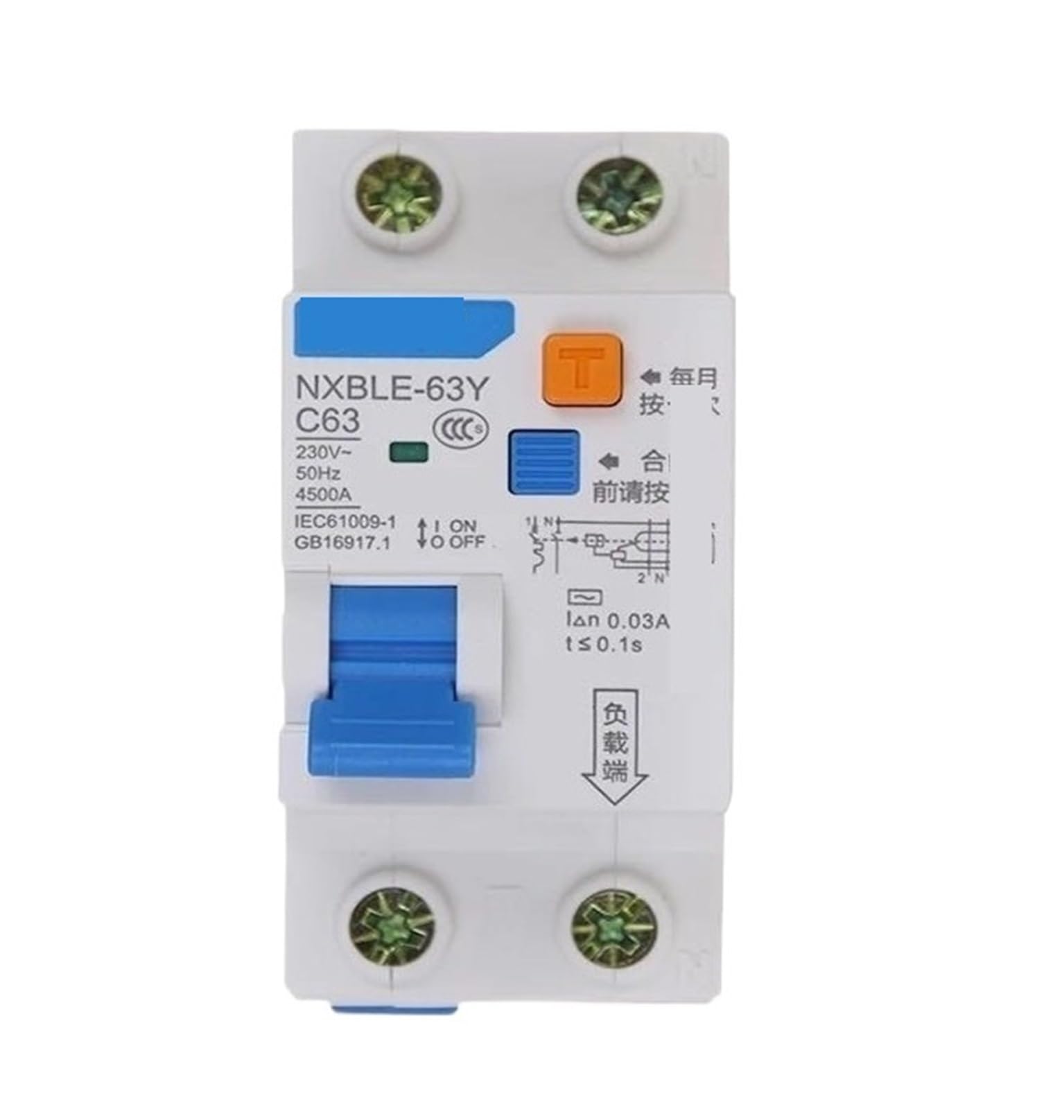 TYEXCZARF 16A 63A 10mA 30mA 1P+N 230V Electronic Residual Current Circuit Breaker Differential Breaker Switch(25A)