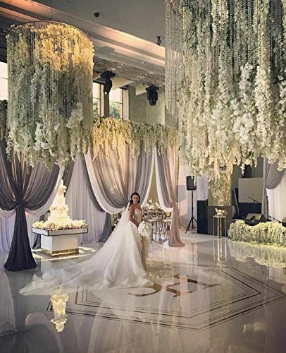 Luyue Wisteria Artificial Flowers 4.6Ft Hanging Flowers Garland Vine For Wedding Party Home Decoration In Off White #TOP5