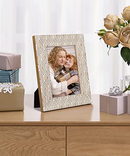 Sumgar Boho Picture Frames 5X7 Rustic Farmhouse Photo Frame Brown And White Natural Wood 𝙂𝙚𝙤𝙢𝙚𝙩𝙧𝙞𝙘 Frames For Tabletop And Wall Decor Set Of 2 #TOP6