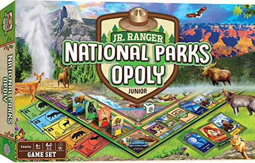 MasterPieces Kids & Family Board Games - Junior Ranger National Parks Opoly Jr. - Officially Licensed Board Games for Kids, & Family