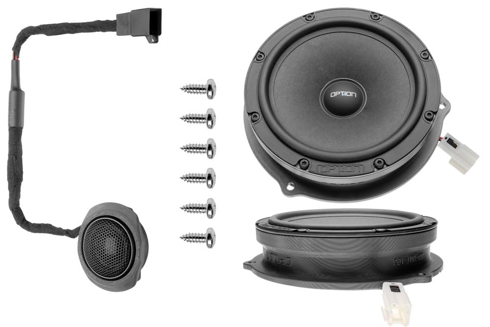 Option System dźwiękowy V3 kompatybilny z Dacia Duster DJF (3. Facelift, od 2024) - 100% Plug & Play ze wzmacniaczem DSP, subwooferem downfire, przednim i tylnym głośnikiem