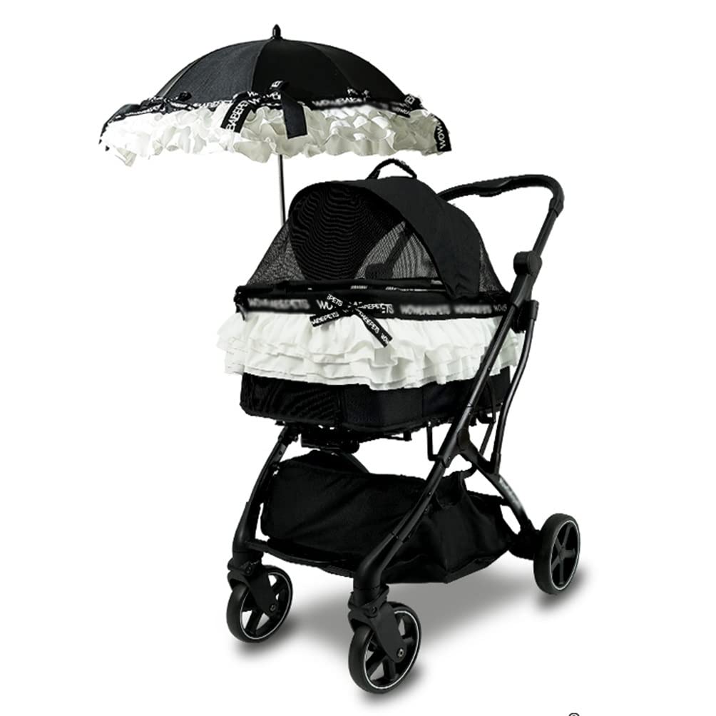 Carritos para Perros Cochecito De Lujo para Mascotas con Sombrilla, Cochecito De Viaje Cómodo Y Transpirable para Gatos Y Perros, Capacidad 15 Kg