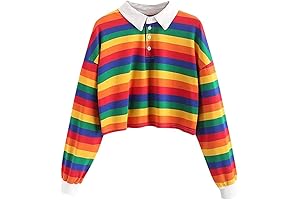 Women's Stripe Crop Sweatshirt: Turn Up the Style with Flair and Coziness