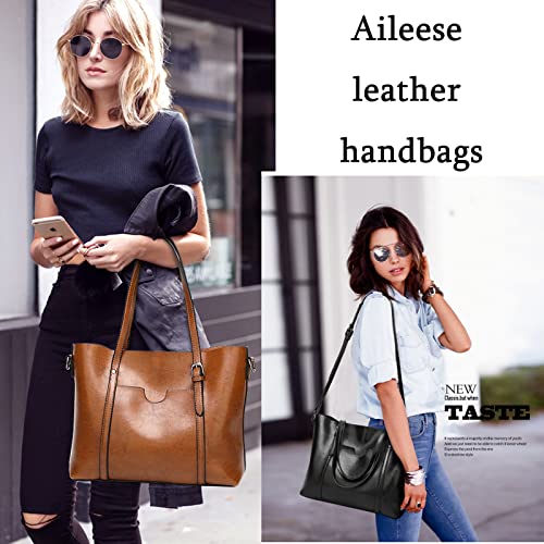 Womens-Handbags-Soft-Leather-Large-Capacity-Retro-Vintage-Top-Handle-Casual-Pocket-Tote-Shoulder-Cross-Body-Bags-Brown