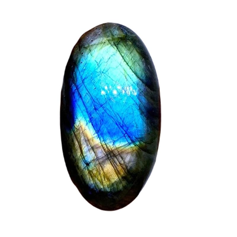 Labradorite naturelle ovale 33x18x7mm : finis les cabochons ternes