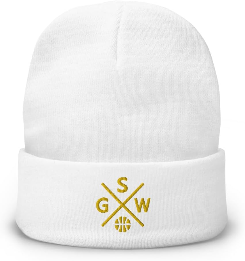 Golden State Basketball Cross Retro Winter Beanie Cap