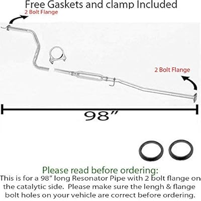 Buy Resonator muffler exhaust system kit Fits 1996-1998 Honda ...