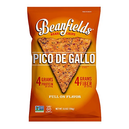 Beanfields Bean Chips, High Protein and Fiber, Gluten Free, Vegan Snack, Pico de Gallo, 5.5 Ounce (Pack of 6)