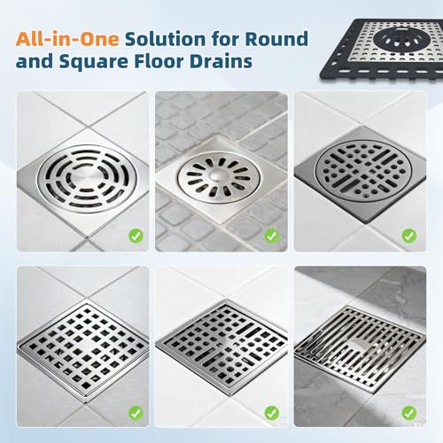 Hibbent Upgraded Shower Drain Hair Catcher, Shower Drain Cover for Bathroom Floor 4" Drain, Anti-Clogging Bathtub Drain Strainer, Stainless Steel Kitchen Sink Drain Strainer with Handle, Dark Grey by Hibbent - Image 7