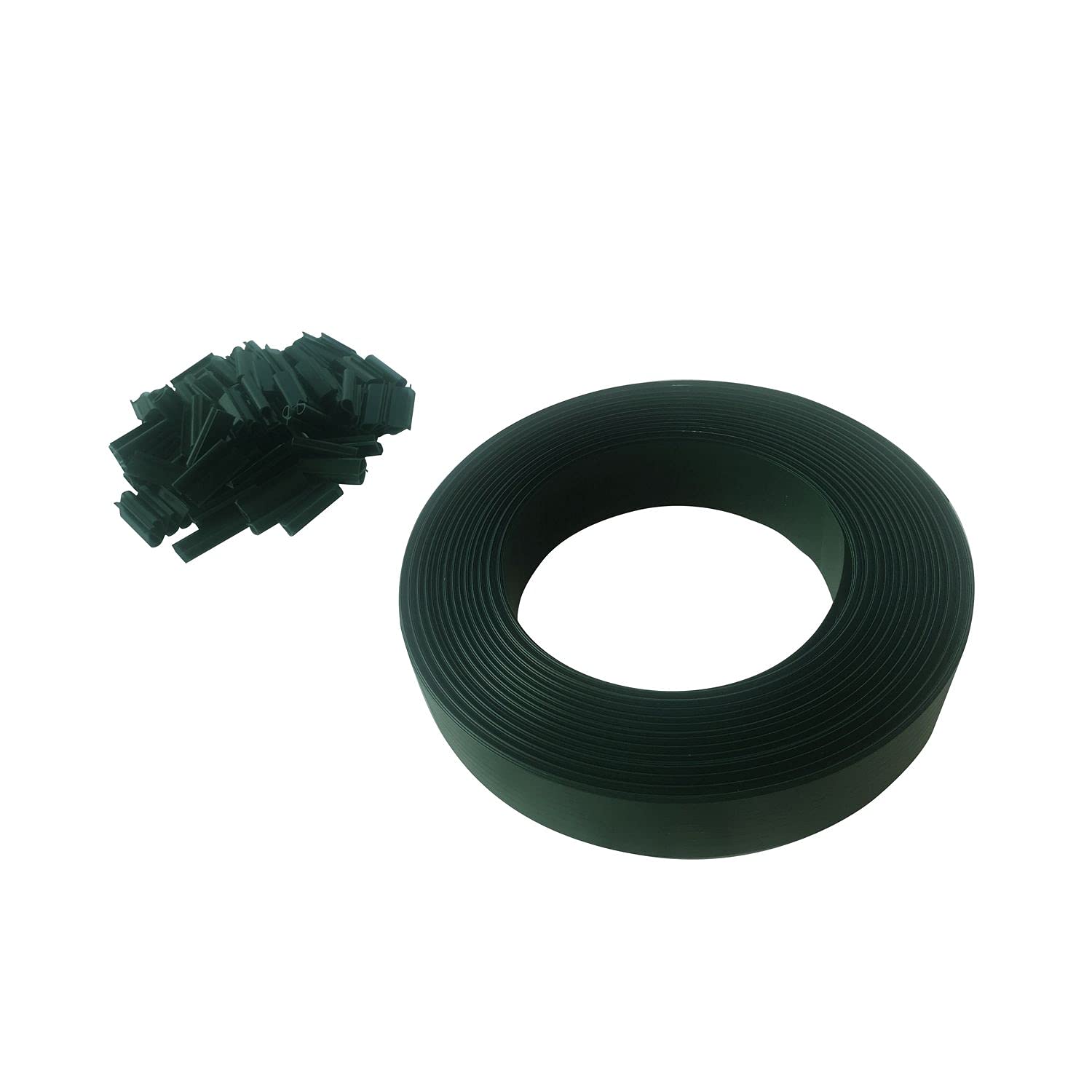 Toilinux.com Lot de 10 Kits lamelles occultantes en PVC avec Clip de Fixation de 50 m pour Grillage rigides - Vert | Brise-Vue et Pare-Soleil pour Jardin