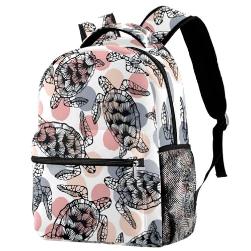 Sac à dos d'école pour adolescentes et voyage style tortue de mer