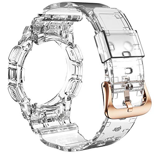 Ancool Compatible With Galaxy Active 2 40Mm Band, Clear Watch Band With Protective Case Replacement For Samsung Galaxy Active 2 40Mm Smartwatch (Clear) #TOP2