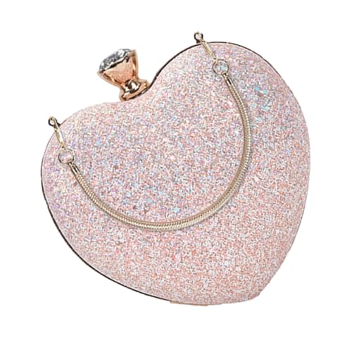 Sac à main femme chaîne cœur brillant sac soirée portable bandoulière cocktail