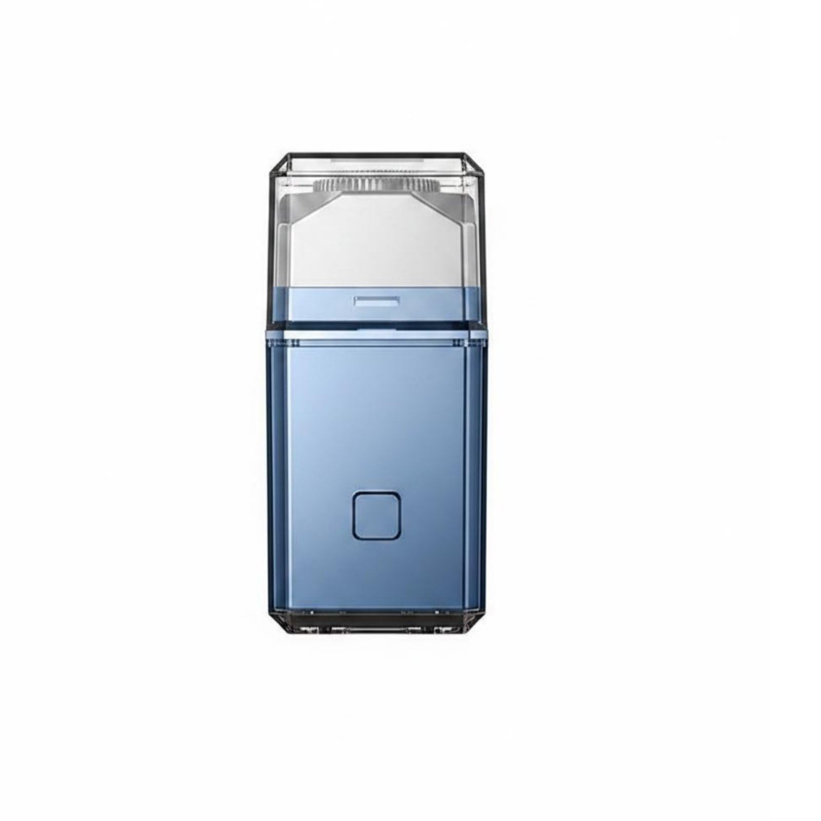 MYADDICTION Wall Mount Rotary Electric Shaver Two-Speed Rechargeable Shaver Transparent Body Rechargeable Razor Steel Blades, Blue without Screen-picture-22