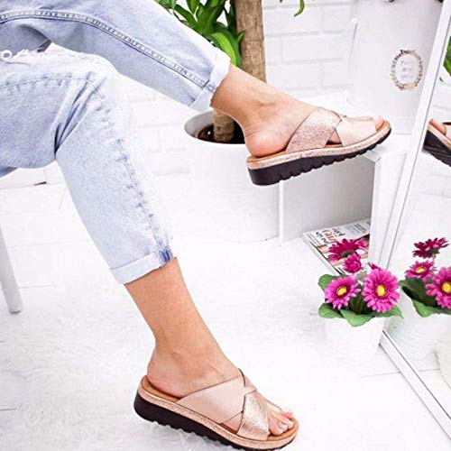 ZHCHL Bunion Sandals for Women, Bunion Corrector Platform Slippers Big Toe Bone Correction Women Summer Flip Flops Light Weight Ladys Sandals
