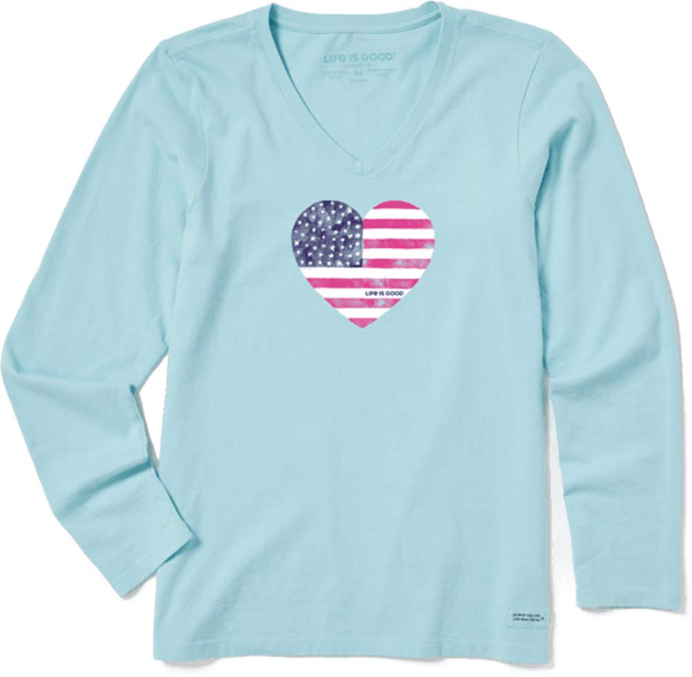 Life is GoodWomen's Long Sleeve Vneck Cotton Tshirt