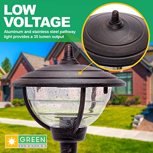 Greenlighting Low Voltage Outdoor Lights - Modern Palace Path Stake Lights - Walkway Lights, Garden And Lawn Lights - Includes Transformer, Control Box And Landscape Wire (8 Pack) #TOP3