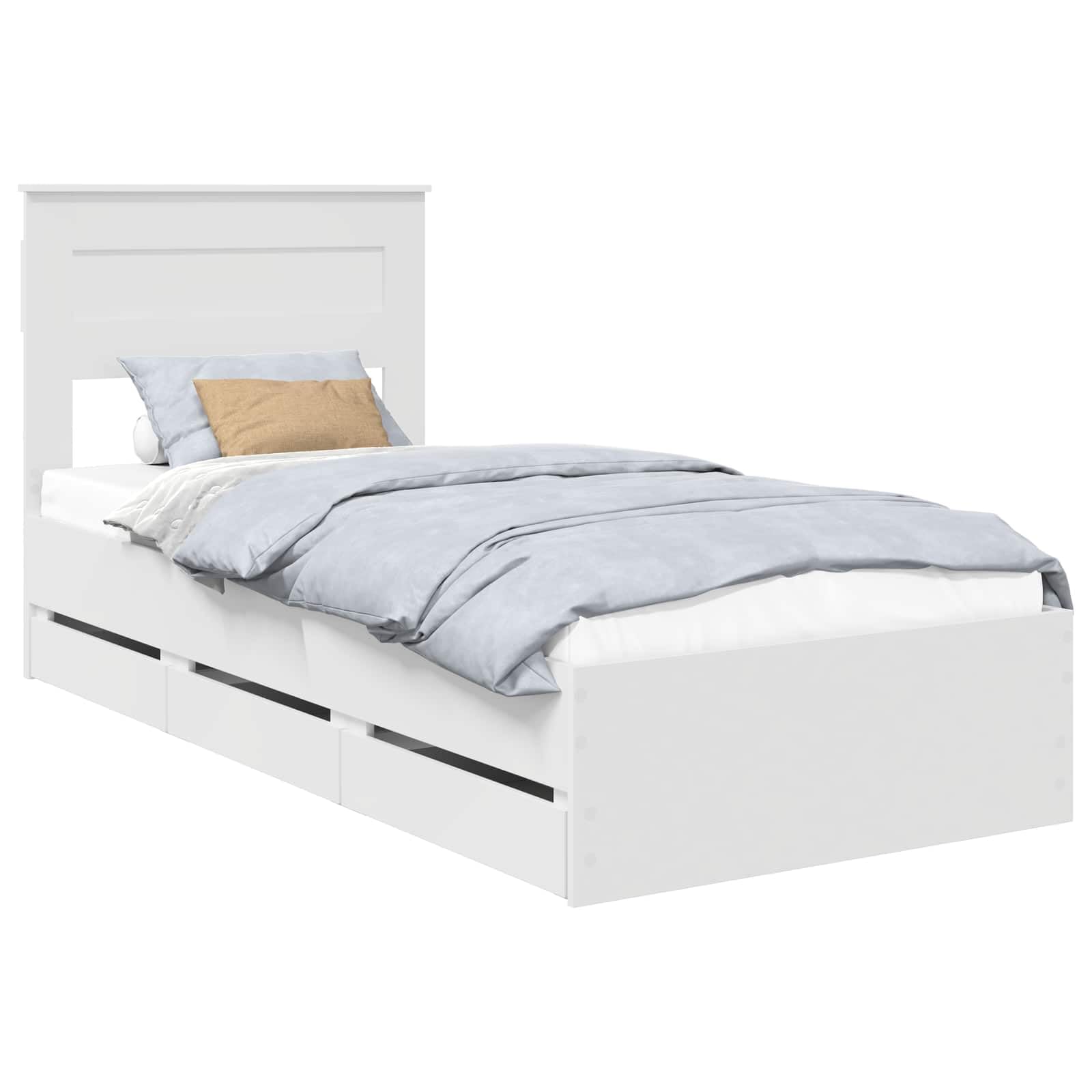 vidaXL Struttura del letto Bianco 100 x 200 cm Legno Ingegnerizzato
