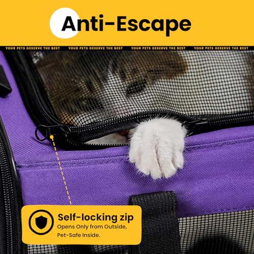 Conlun Kattendrager, zachte huisdierendragers voor honden met 4-zijdig gaas, luchtvaartmaatschappij goedgekeurde kattentransportdrager voor kleine en middelgrote katten, kittens, puppy's tot 6 kg, - Afbeelding 5