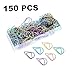Produktbild 150PCS Premium color Büroklammern, drop-shaped plating Büro- Aktenklammern mix set for office documents, paper, postcards, photos, memos,25mm