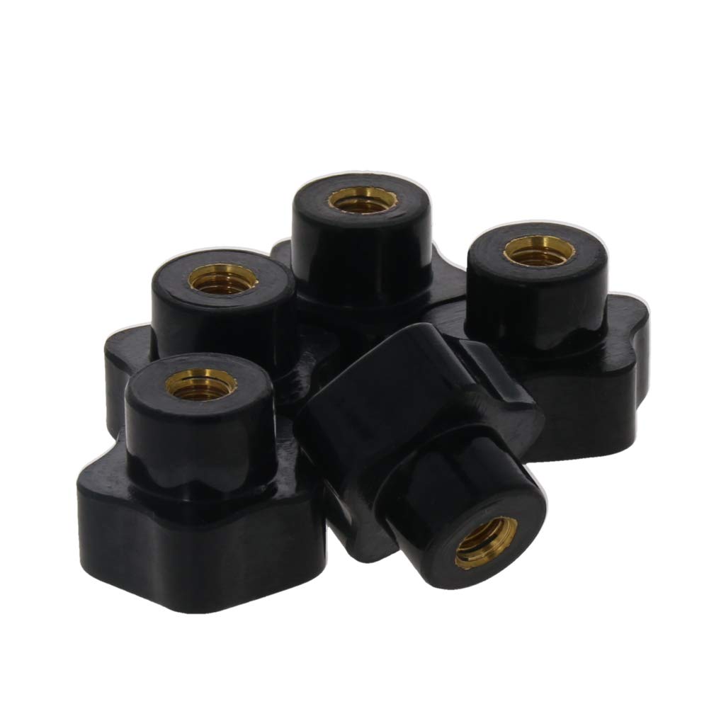 Othmro Women's Black M6 Handle 25Mm Galvanized Star Head Screw Type Clamping Knob Bakelite 5 Pcs