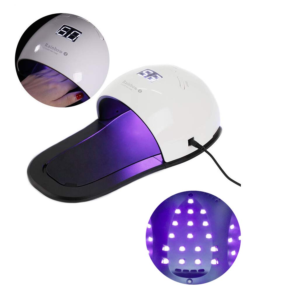 Ruihua - Lampada Professionale per Unghie 2 in 1, UV/LED, 48W, per la cura delle unghie, con sensore automatico e display LCD, per la casa e il salone di manicure