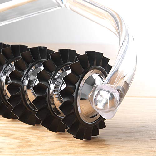 Marcato PastaBike Pasta Cutter, Red. Adjustable Pasta Dough Cutter with 9 Interchangeable Wheels, Zigzag Pastry & Pasta Roller for Ravioli, Fettuccine & Decorative Edges, Durable Italian-Made Tool