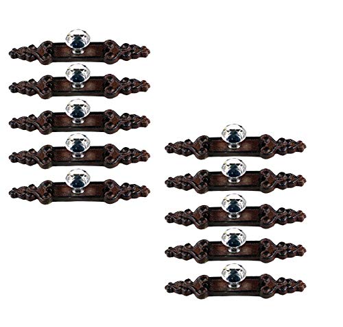 Limited Stock Urbalabs Cast Iron Crystal Glass Knobs Kitchen Cabinet Handles and Drawer Pulls Antique Country Home Rustic Decor Farmhouse Cabinet Handle Floral Western Dresser Pulls (10, Classic Cast Iron)