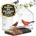 Window Bird Feeder by Nature Anywhere - Transparent Acrylic Bird Feeders for Outdoors - Enhanced Suction Grip, Bird Watching for Cats, Easy-to-Clean, Outdoor Birdhouse Feeder
